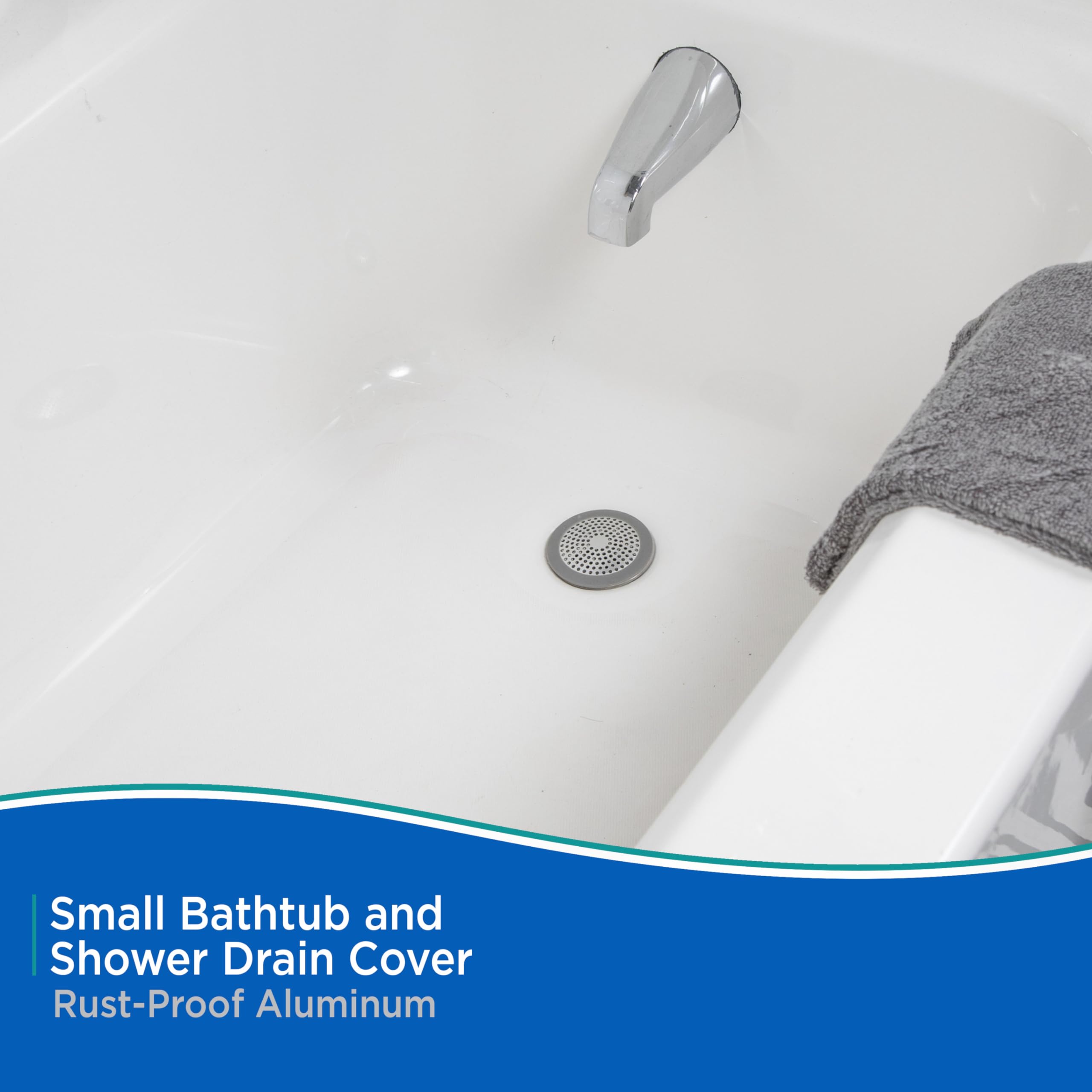 Kenney KN61560 Rust-Proof Bathtub and Shower Drain Cover, Helps Prevent Clogged Drains in Kitchen, Industrial Sinks, or Shower, 2.8" W x 2.8" H, Silver - Image 3