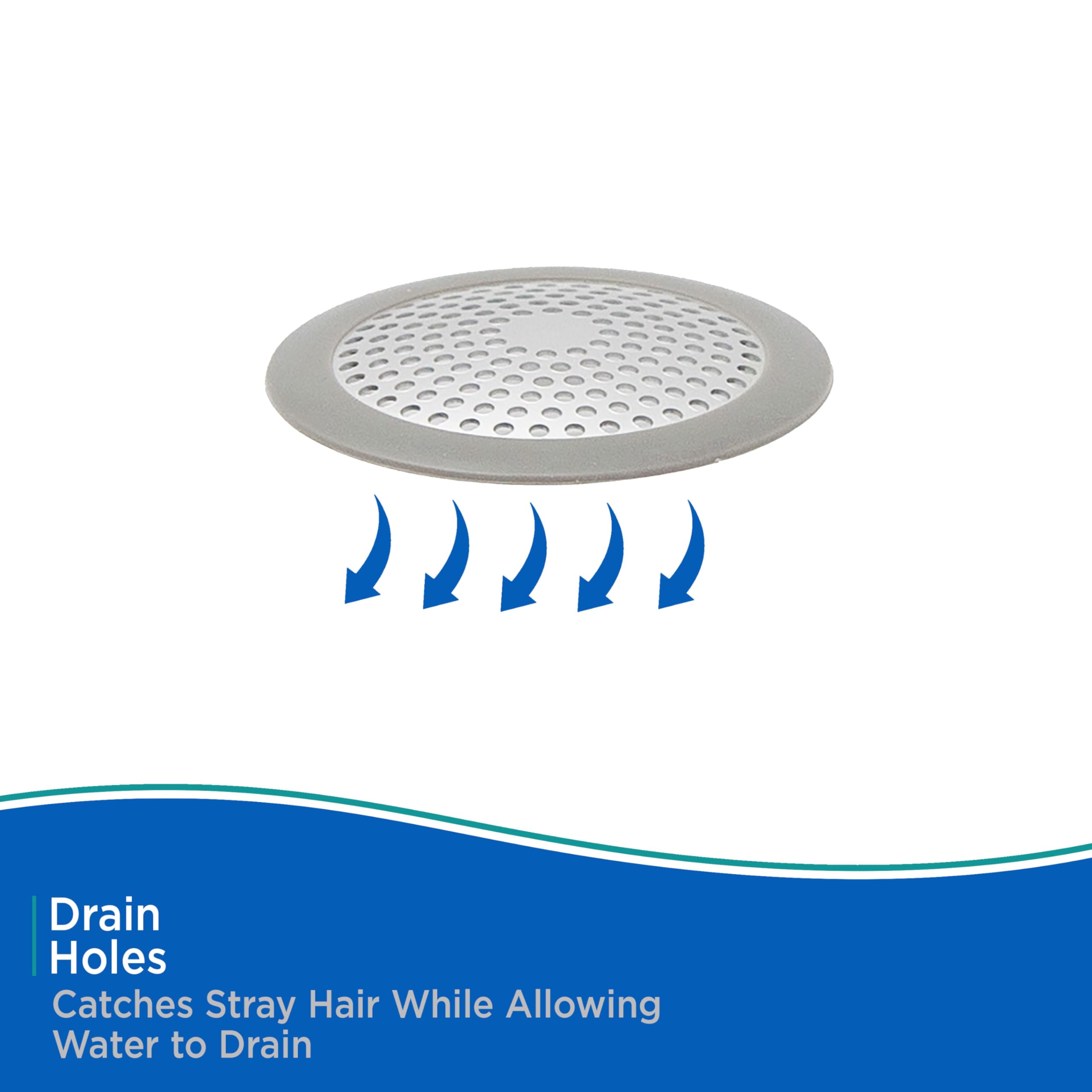 Kenney KN61560 Rust-Proof Bathtub and Shower Drain Cover, Helps Prevent Clogged Drains in Kitchen, Industrial Sinks, or Shower, 2.8" W x 2.8" H, Silver - Image 4