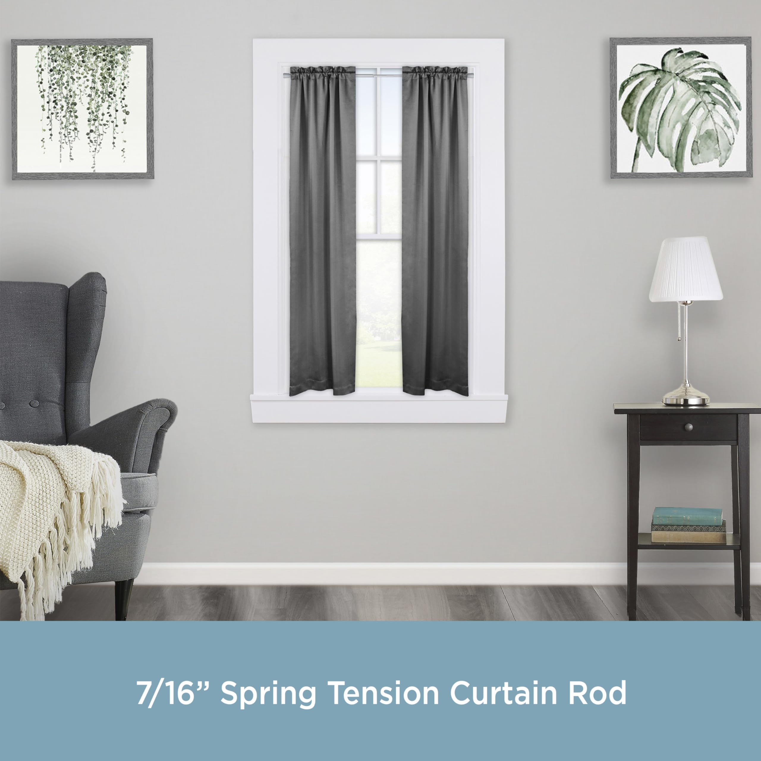 Kenney KN631/9 Strafford Spring Tension Rod, 28 inches to 48 inches, Pewter - Image 3
